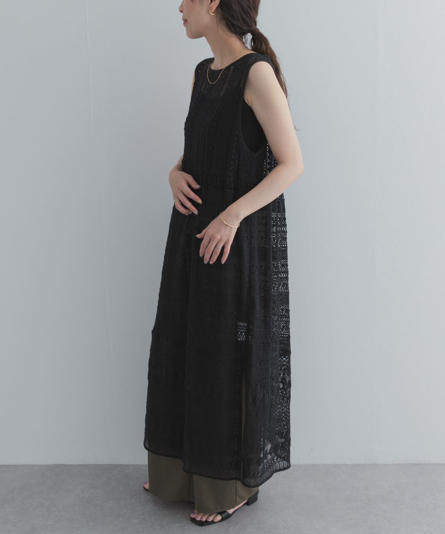 URBAN RESEARCH DOORS「総レースノースリーブワンピース」|ワンピース|