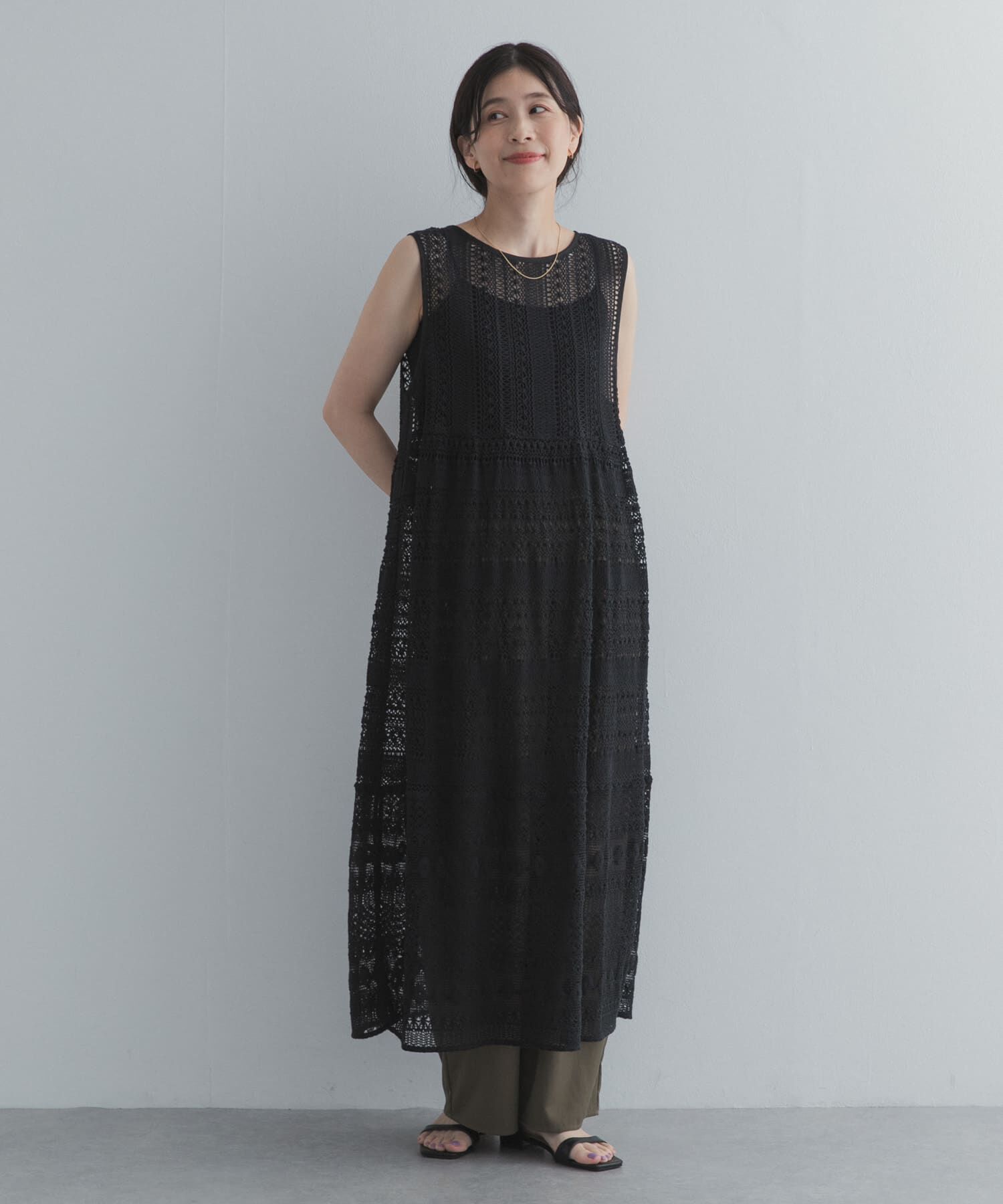 URBAN RESEARCH DOORS「総レースノースリーブワンピース」|ワンピース|