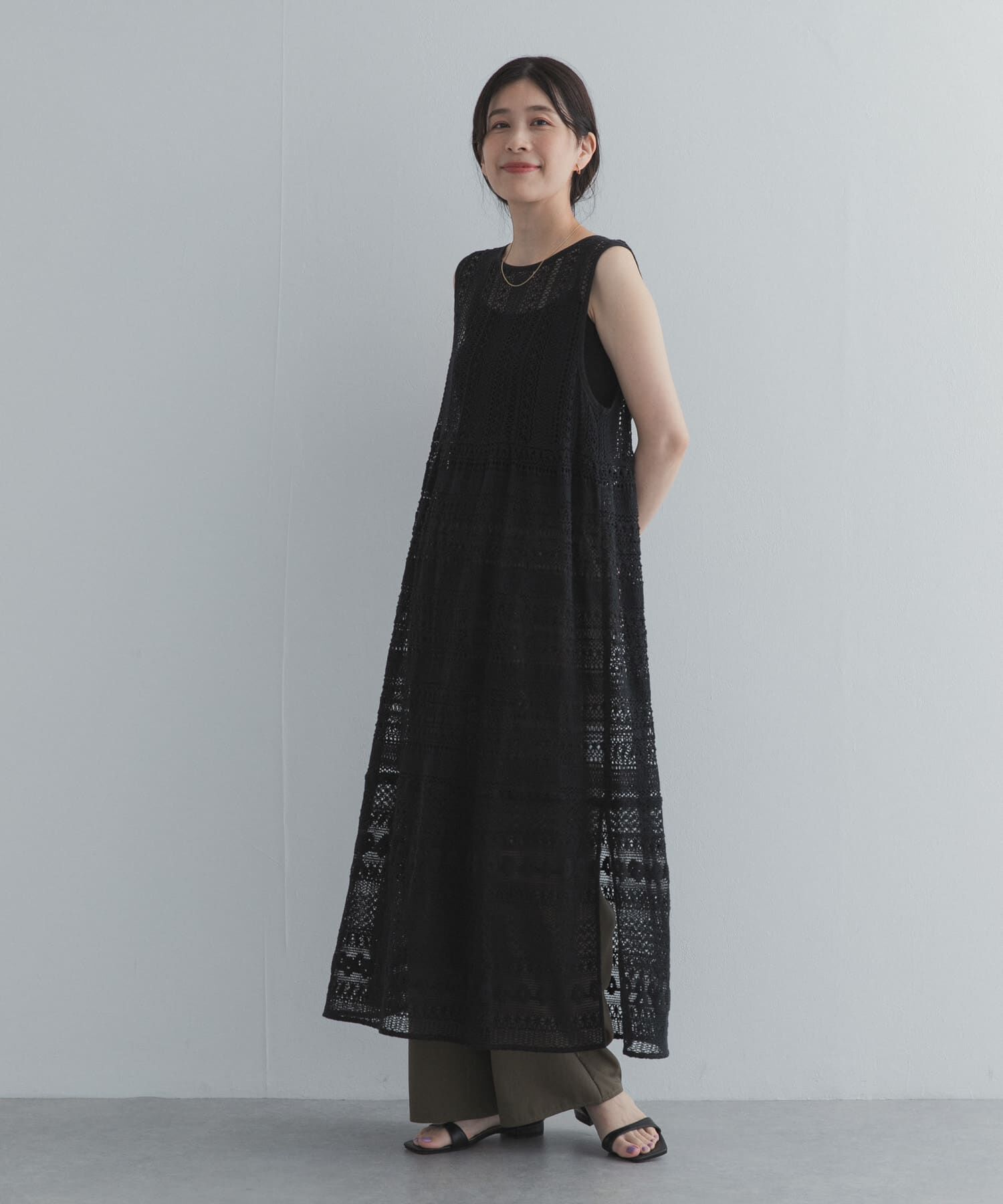 URBAN RESEARCH DOORS「総レースノースリーブワンピース」|ワンピース|