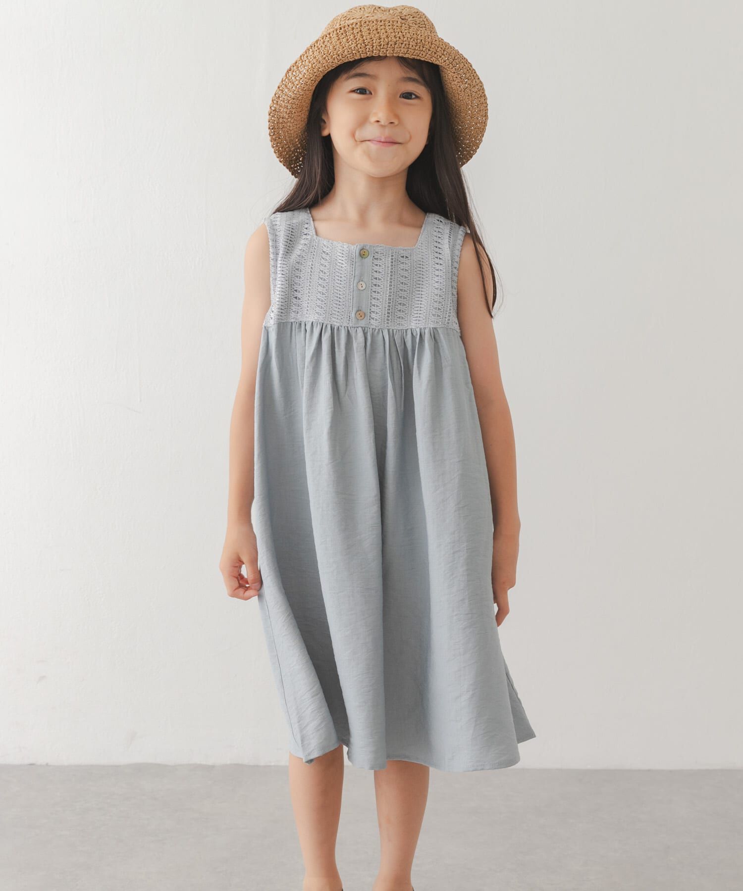 URBAN RESEARCH DOORS「スクエア レース切替ワンピース(KIDS)」|ワンピース|