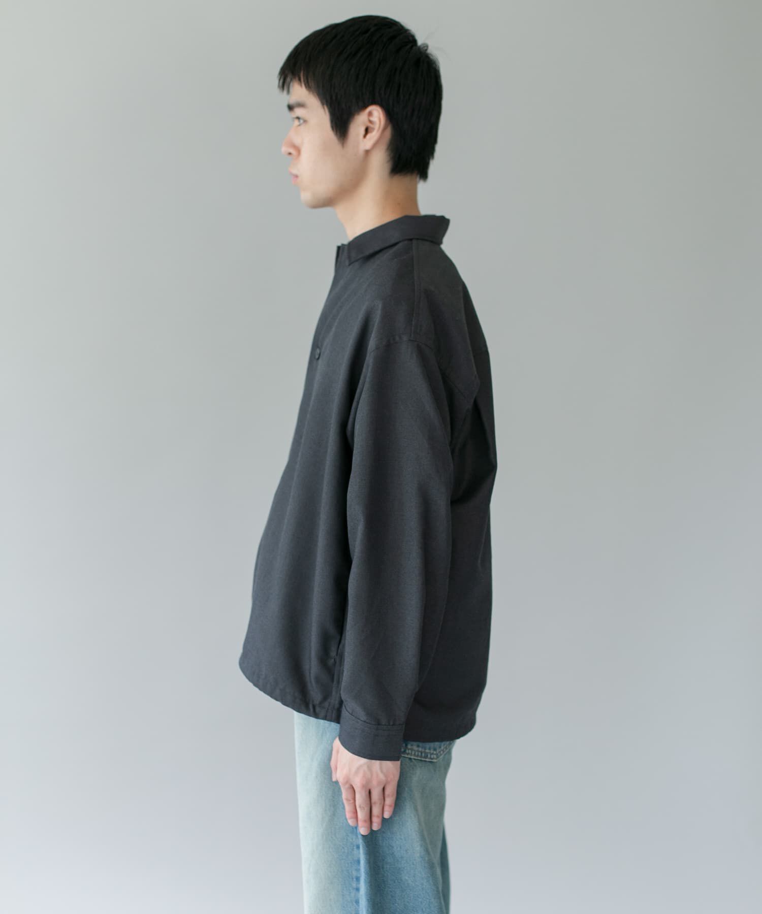 URBAN RESEARCH DOORS「ジャガードチェック シャツジャケット 26AW」|ノーカラーコート|