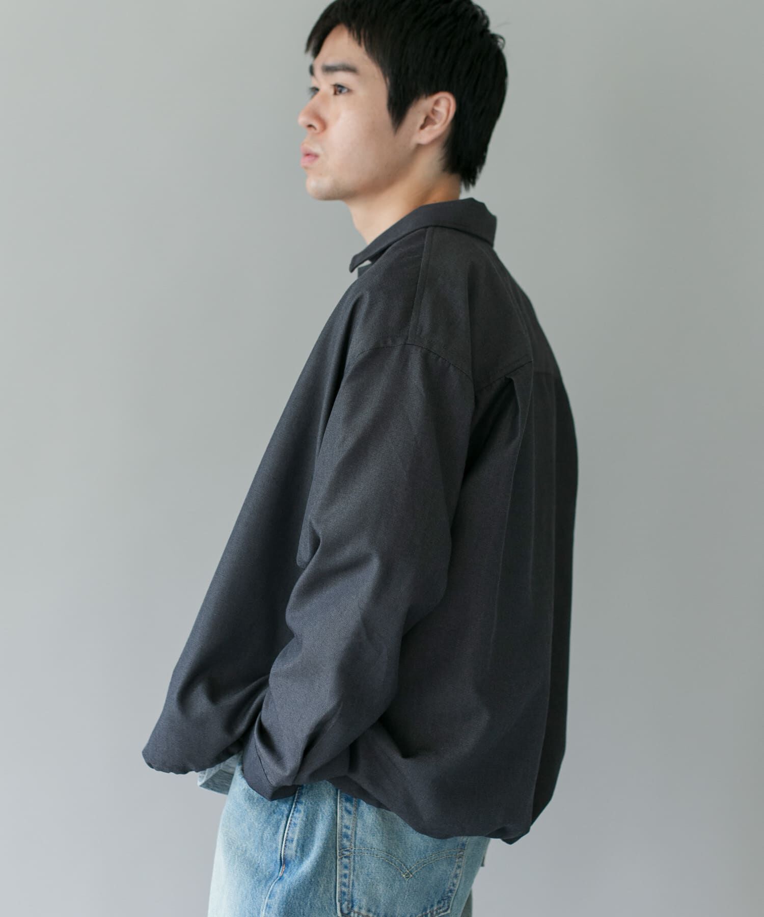 URBAN RESEARCH DOORS「ジャガードチェック シャツジャケット 26AW」|ノーカラーコート|