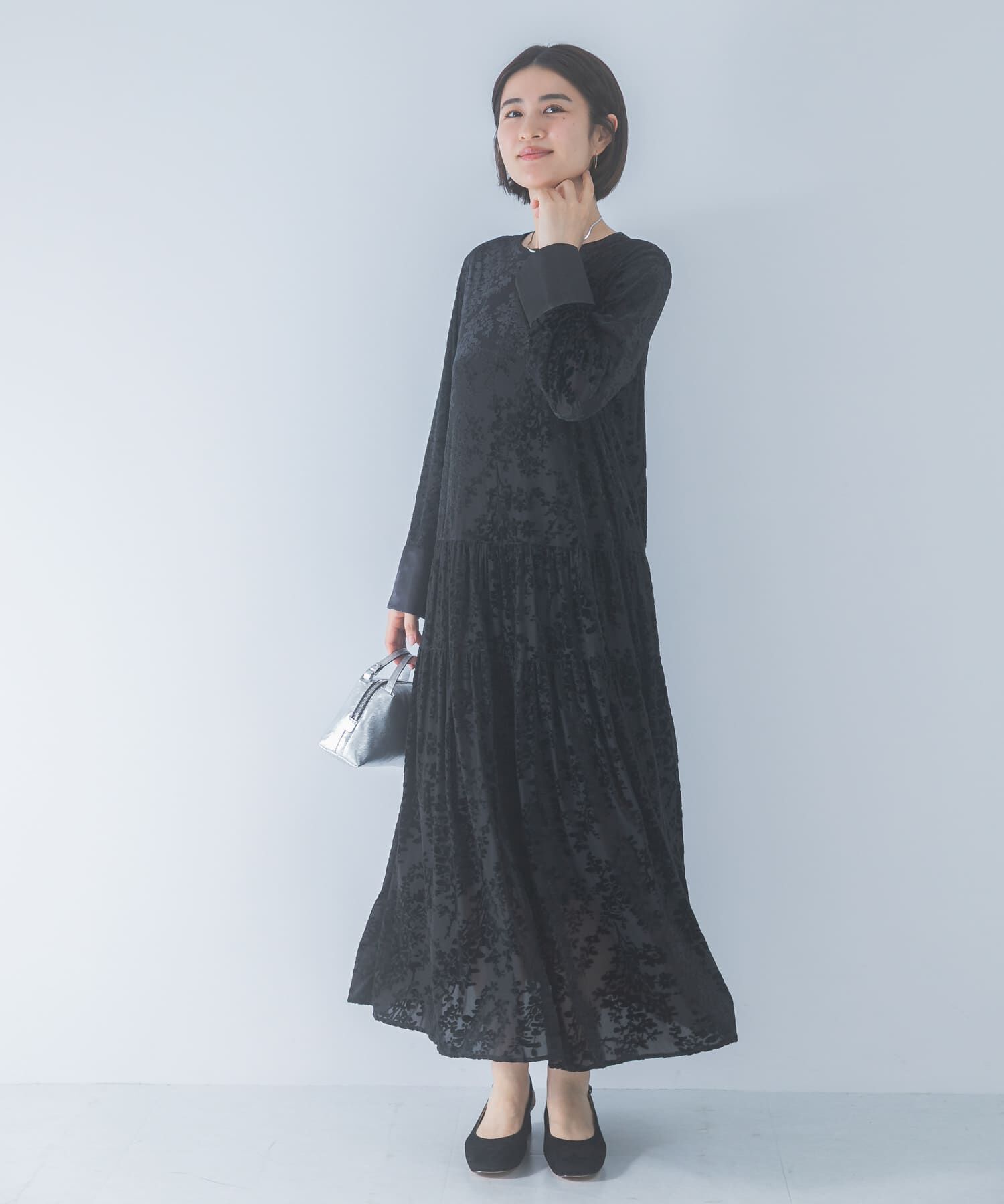 URBAN RESEARCH ROSSO「『WEB/一部店舗限定』フロッキープリントティアードワンピース」|ワンピース|