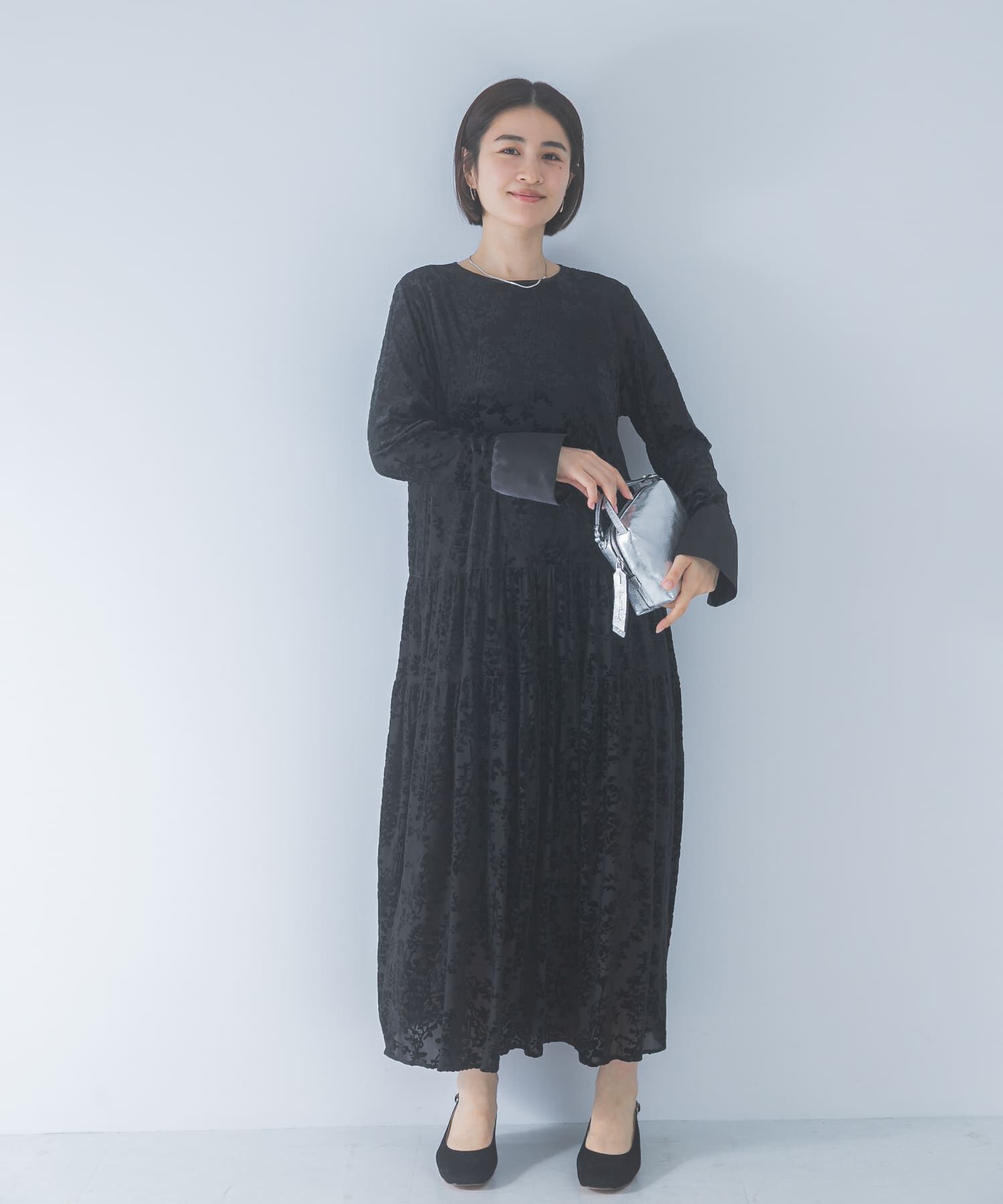 URBAN RESEARCH ROSSO「『WEB/一部店舗限定』フロッキープリントティアードワンピース」|ワンピース|