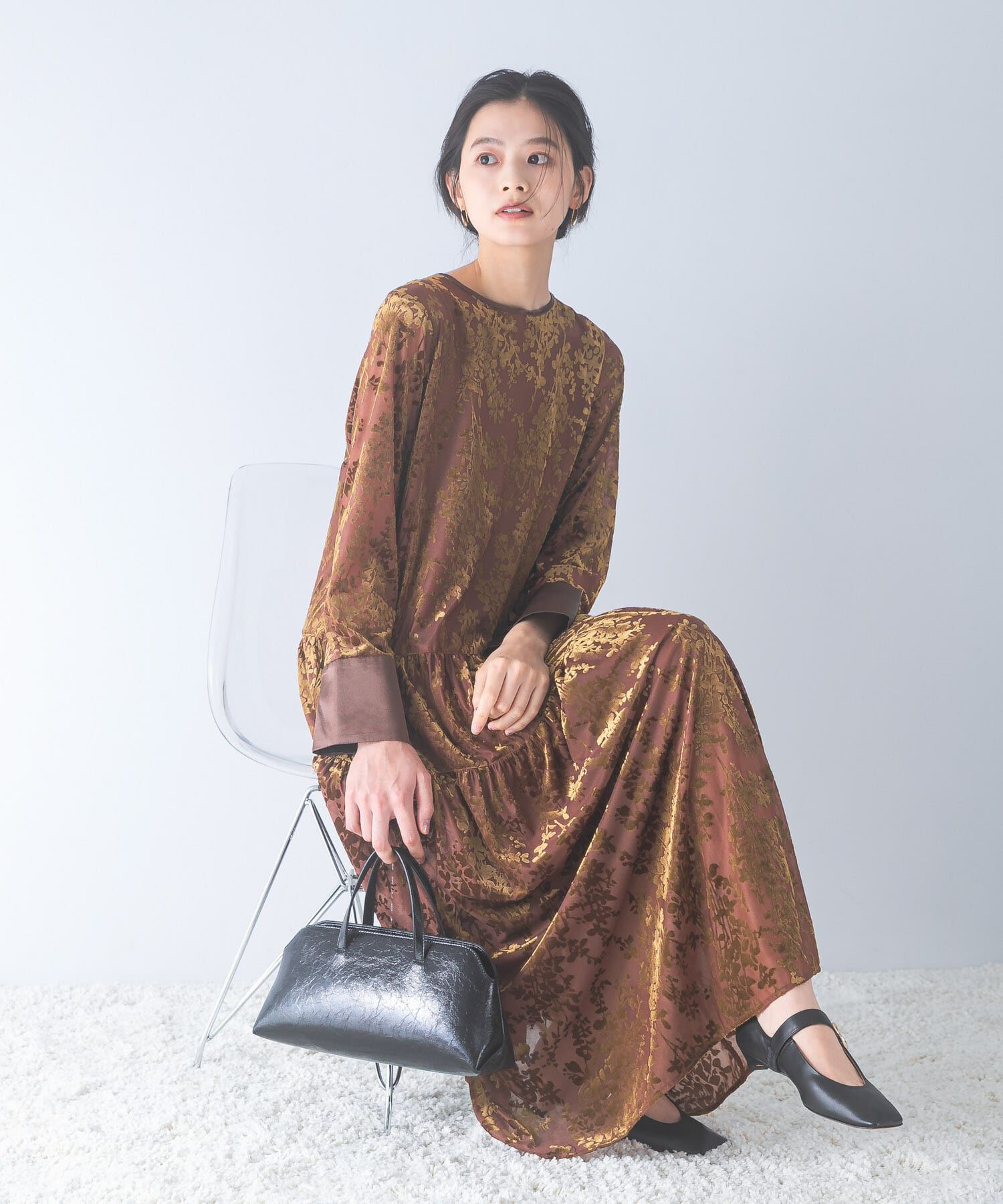 URBAN RESEARCH ROSSO「『WEB/一部店舗限定』フロッキープリントティアードワンピース」|ワンピース|