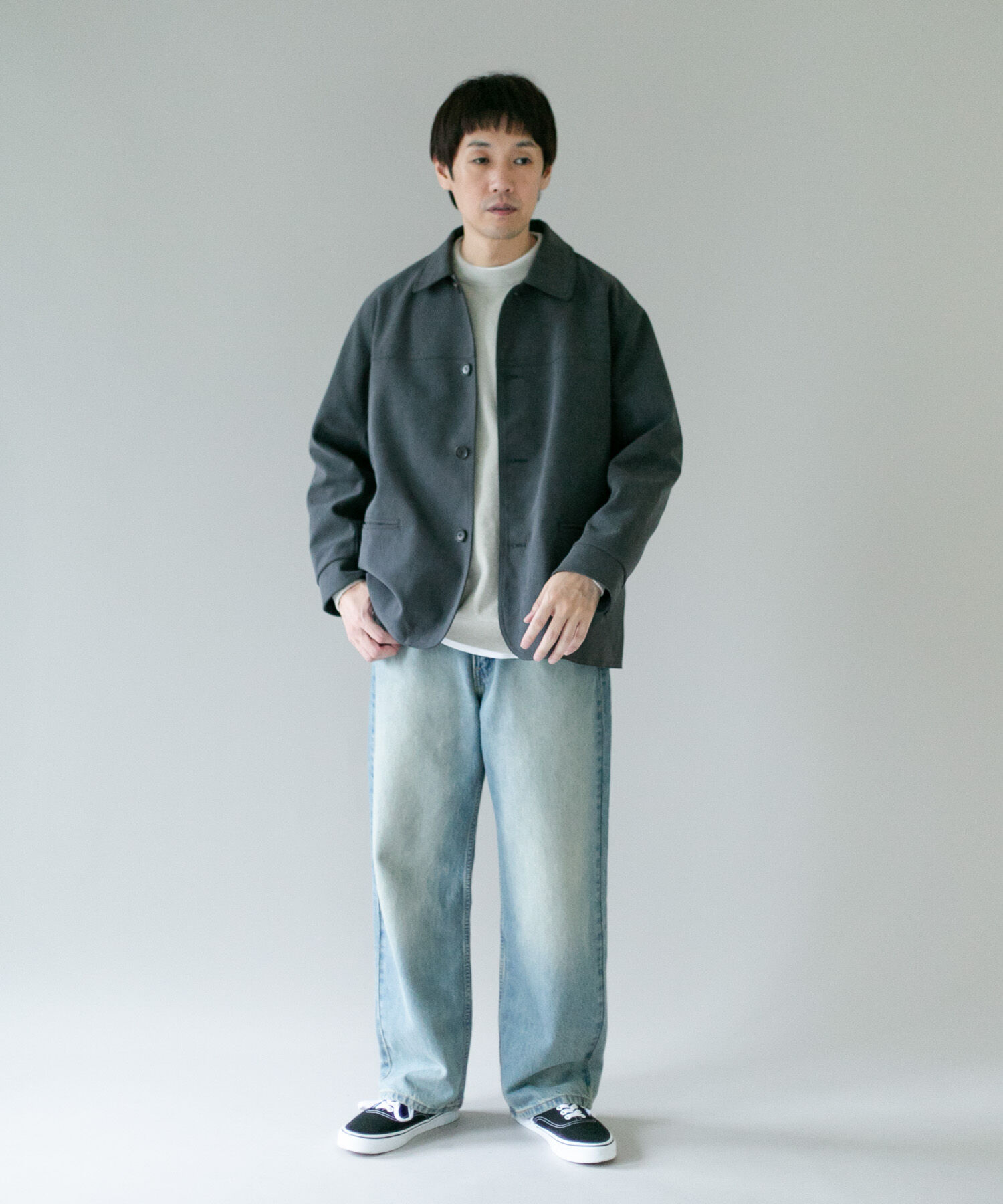 URBAN RESEARCH DOORS「フェイクスエード カーコートジャケット」|ノーカラーコート|