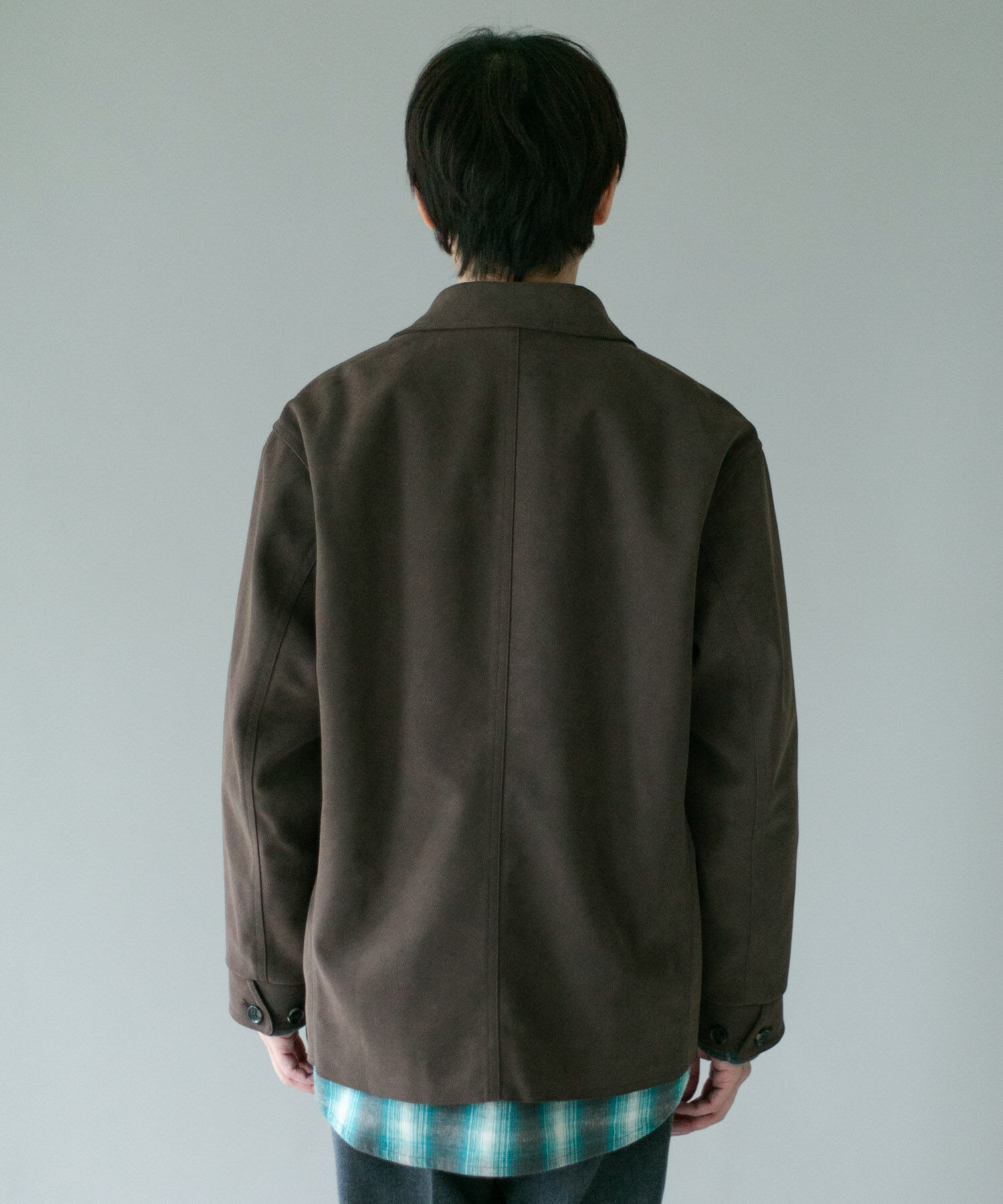URBAN RESEARCH DOORS「フェイクスエード カーコートジャケット」|ノーカラーコート|