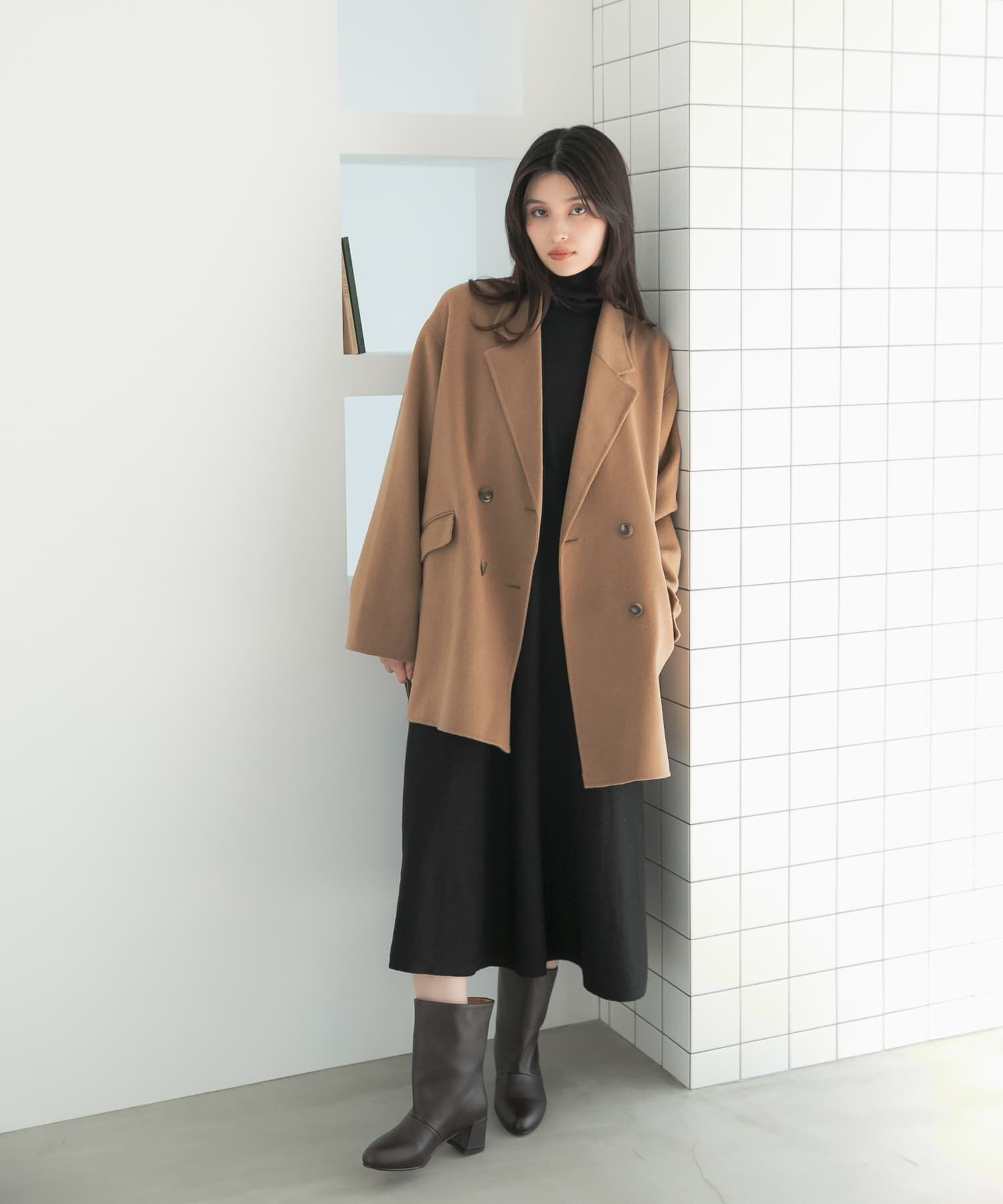 URBAN RESEARCH ROSSO「『WEB/一部店舗限定』タートルネックデザインスリーブワンピース」|ワンピース|