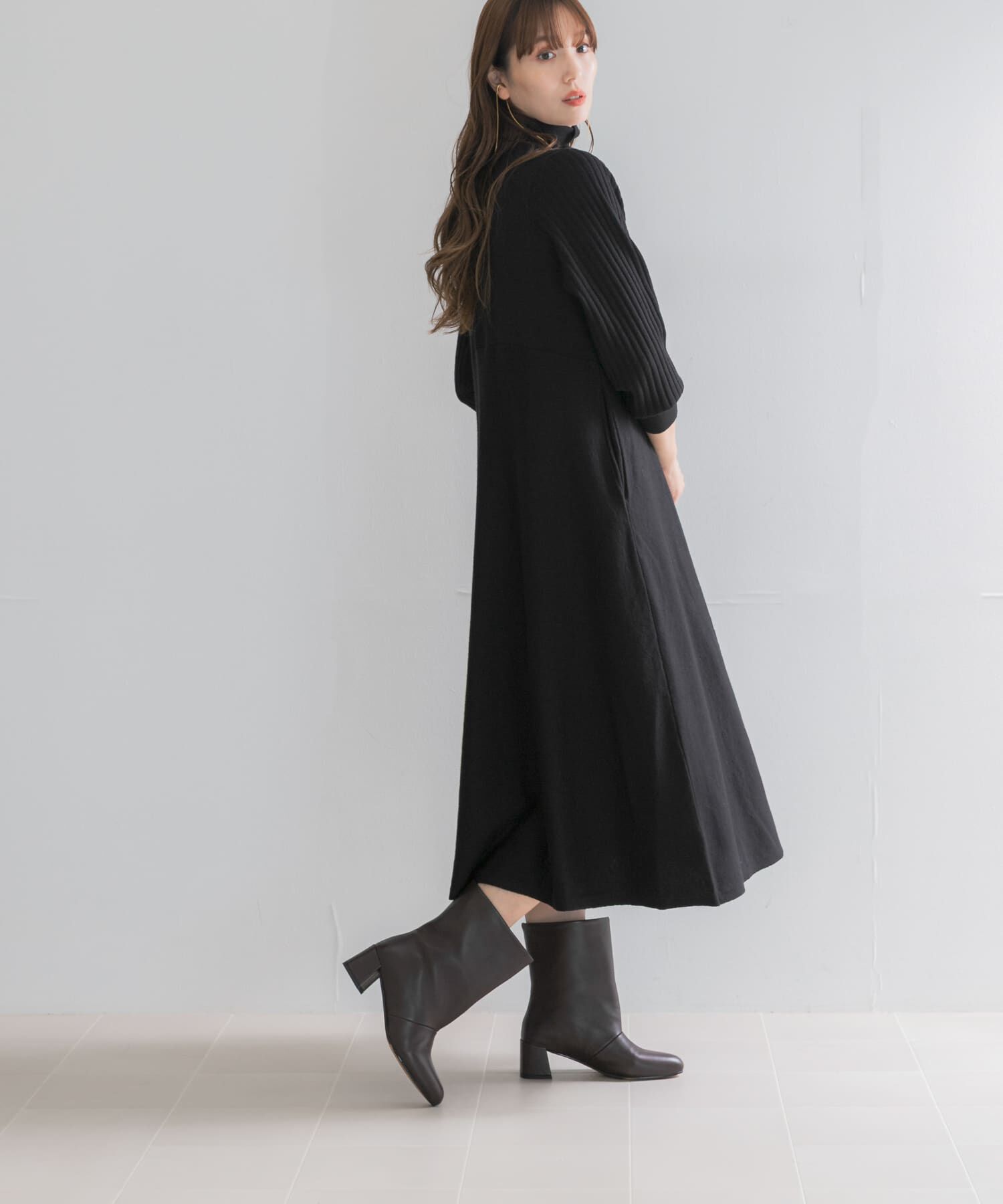 URBAN RESEARCH ROSSO「『WEB/一部店舗限定』タートルネックデザインスリーブワンピース」|ワンピース|