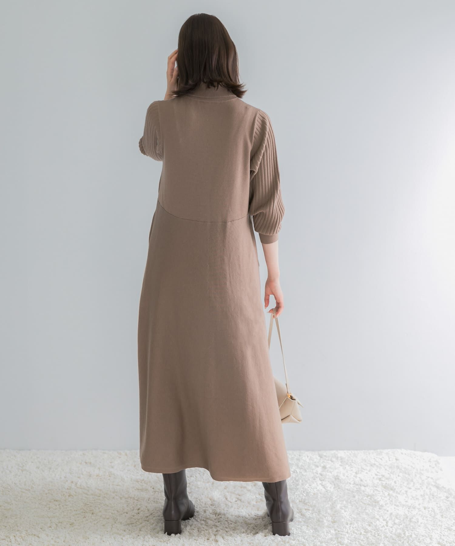 URBAN RESEARCH ROSSO「『WEB/一部店舗限定』タートルネックデザインスリーブワンピース」|ワンピース|