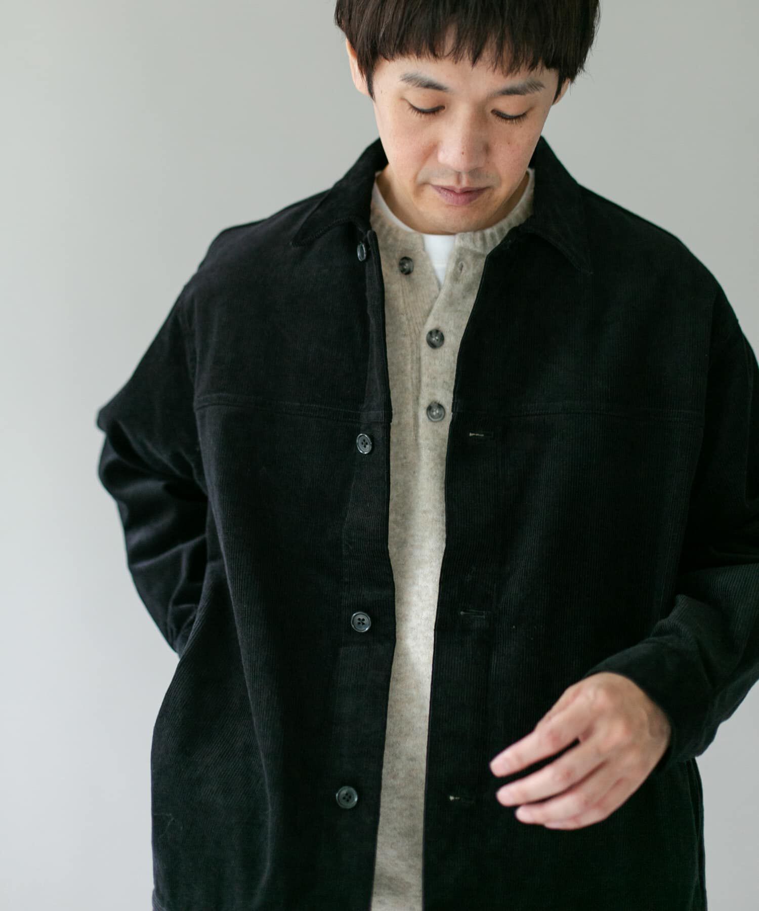 URBAN RESEARCH DOORS「コーデュロイ トラッカージャケット」|ノーカラーコート|