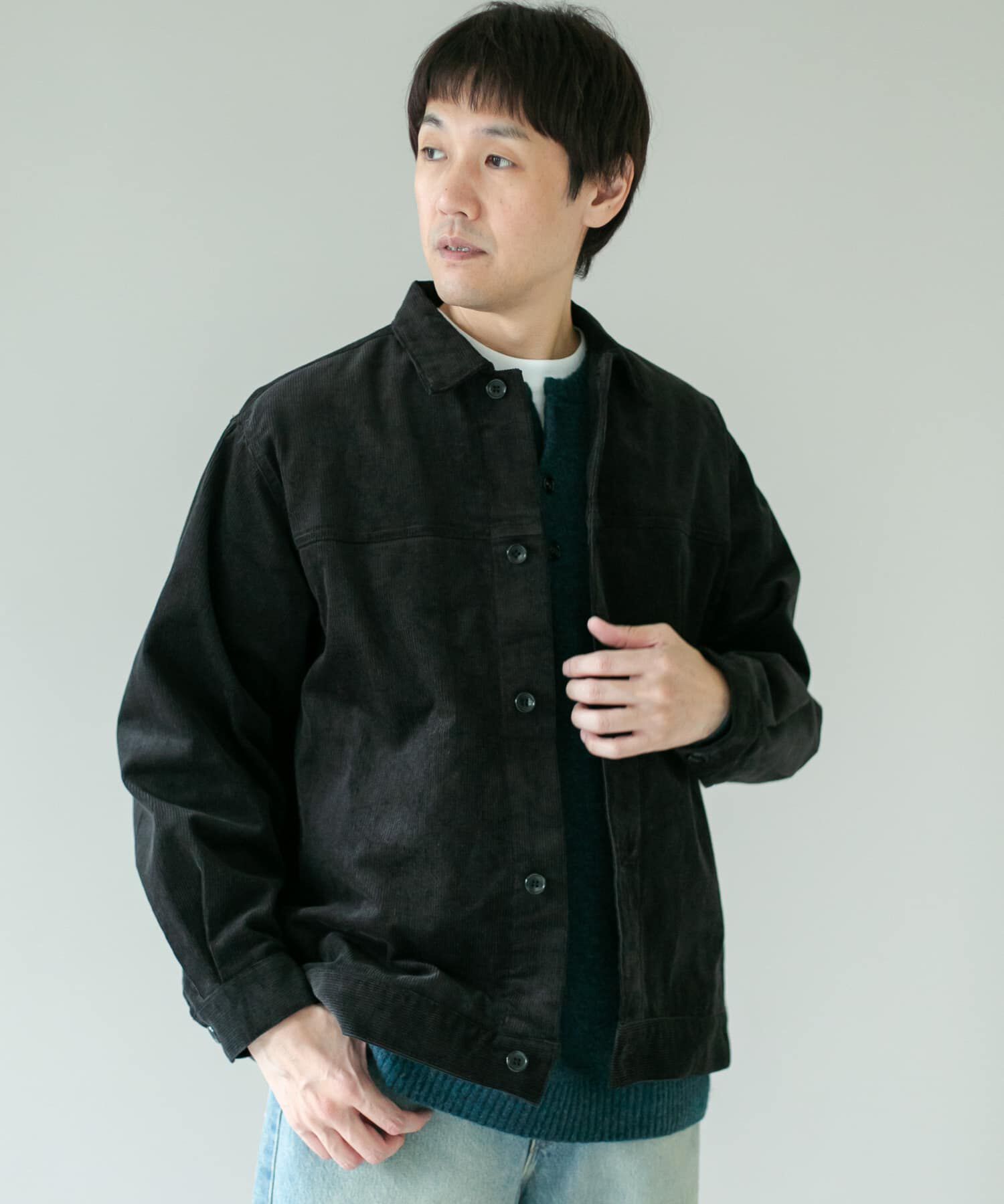 URBAN RESEARCH DOORS「コーデュロイ トラッカージャケット」|ノーカラーコート|