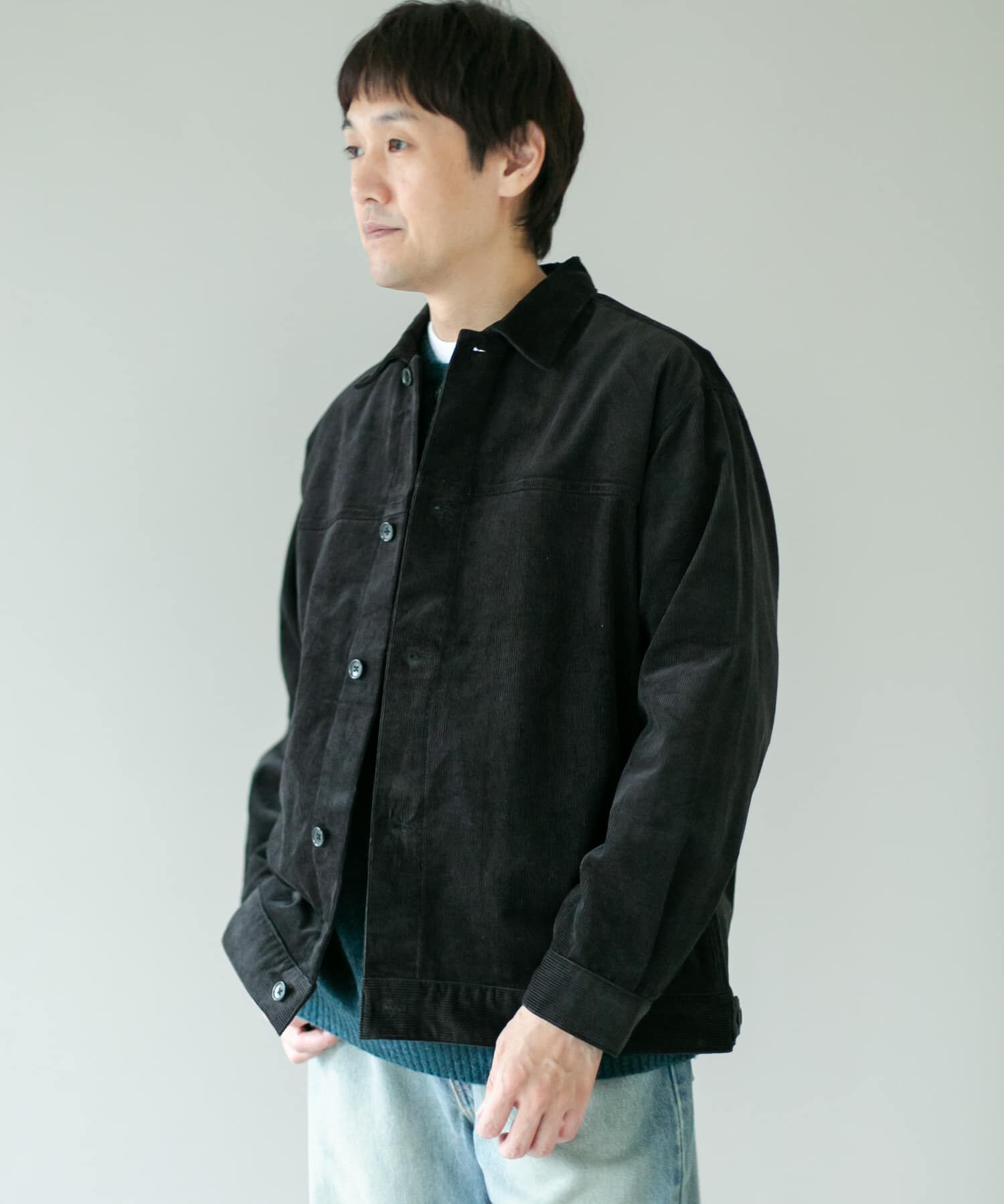 URBAN RESEARCH DOORS「コーデュロイ トラッカージャケット」|ノーカラーコート|