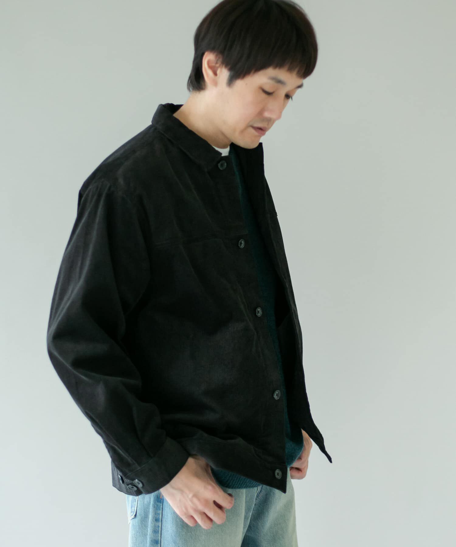 URBAN RESEARCH DOORS「コーデュロイ トラッカージャケット」|ノーカラーコート|