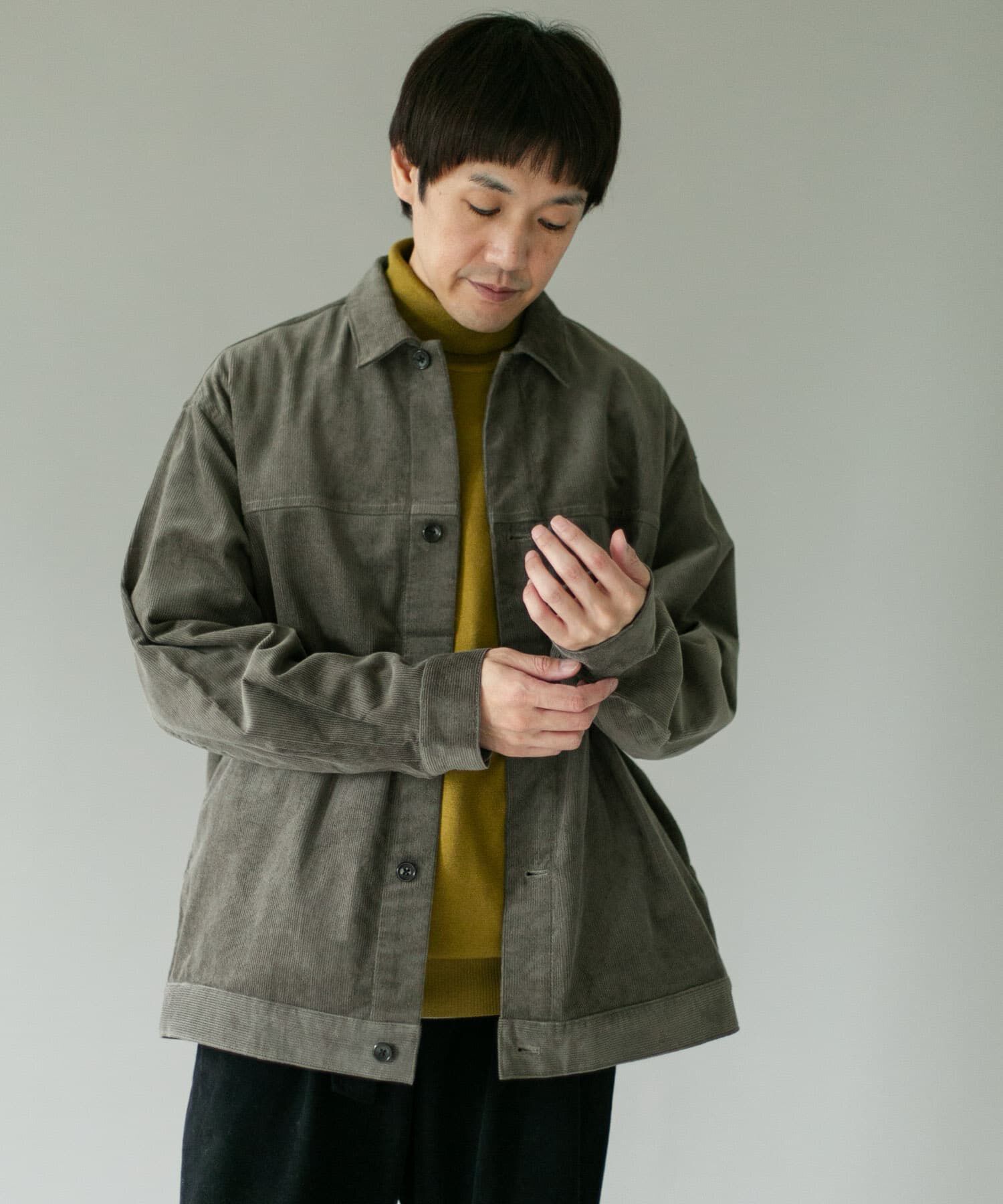 URBAN RESEARCH DOORS「コーデュロイ トラッカージャケット」|ノーカラーコート|
