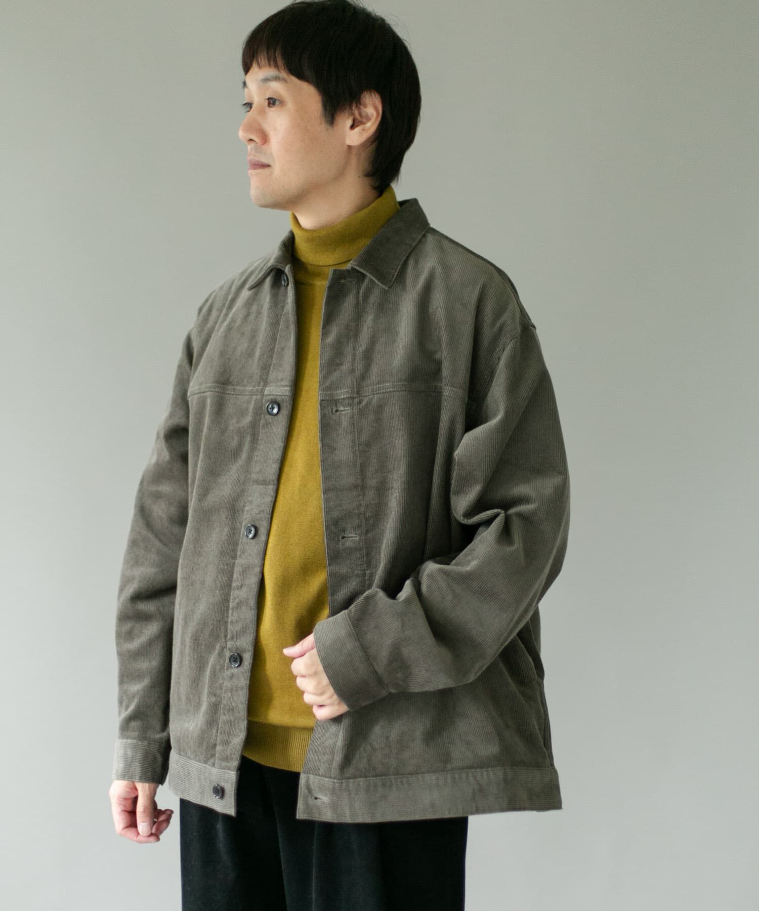 URBAN RESEARCH DOORS「コーデュロイ トラッカージャケット」|ノーカラーコート|