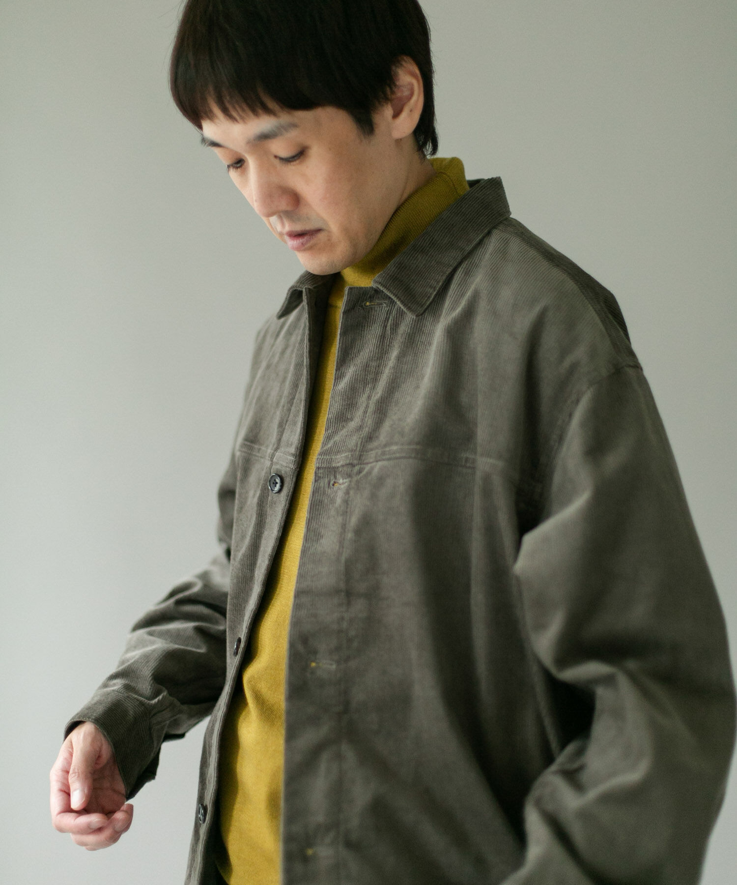 URBAN RESEARCH DOORS「コーデュロイ トラッカージャケット」|ノーカラーコート|