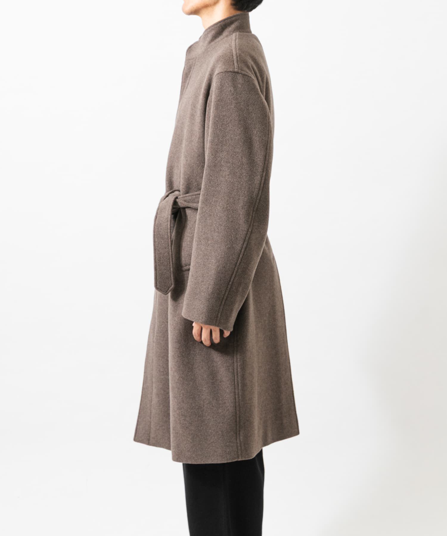 URBAN RESEARCH「WOOL STAND COLLAR COAT」|ノーカラーコート|