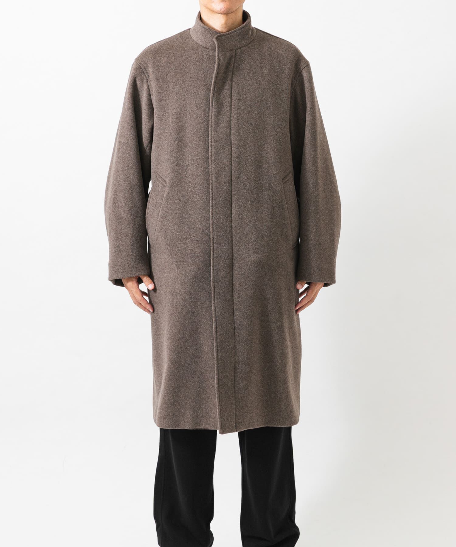 URBAN RESEARCH「WOOL STAND COLLAR COAT」|ノーカラーコート|