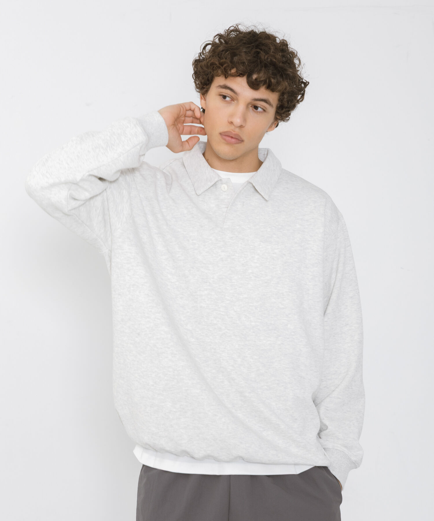 Sonny Label 「ボンディング襟付きプルオーバー」|Tシャツ・カットソー|グレー