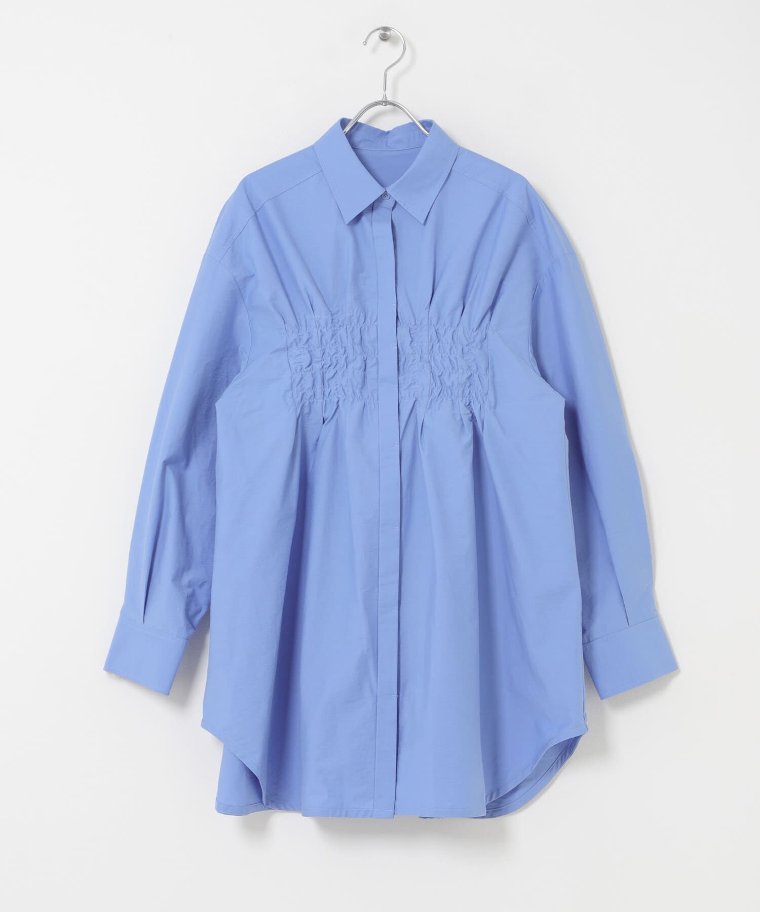  「フロントシャーリングシャツワンピース」|ワンピース|