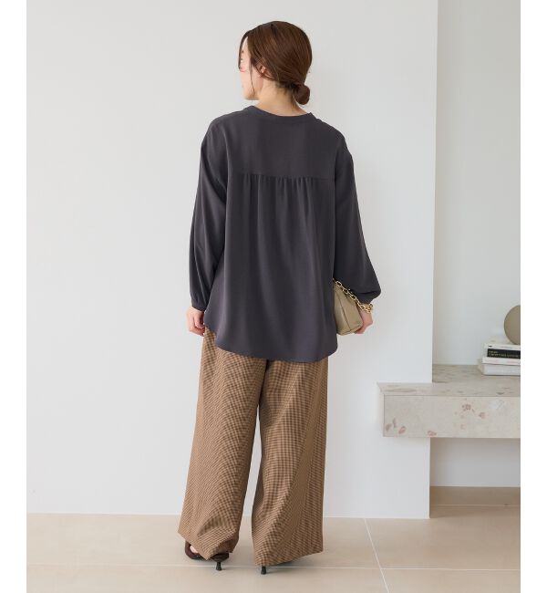  「【大人気再入荷】長袖/2WAYジョーゼットギャザースリーブブラウス」|シャツ・ブラウス|