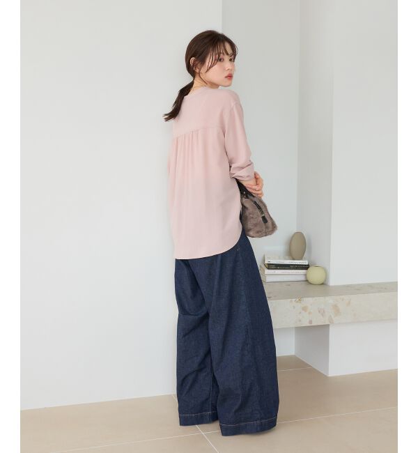  「【大人気再入荷】長袖/2WAYジョーゼットギャザースリーブブラウス」|シャツ・ブラウス|