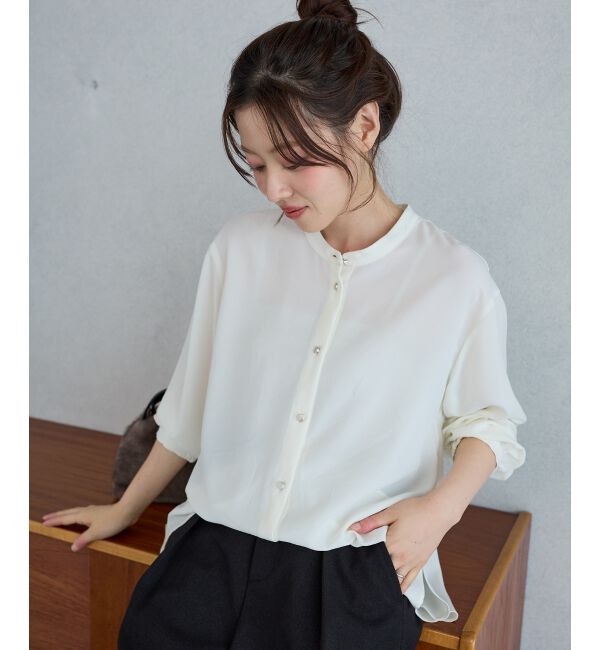  「【大人気再入荷】長袖/2WAYジョーゼットギャザースリーブブラウス」|シャツ・ブラウス|