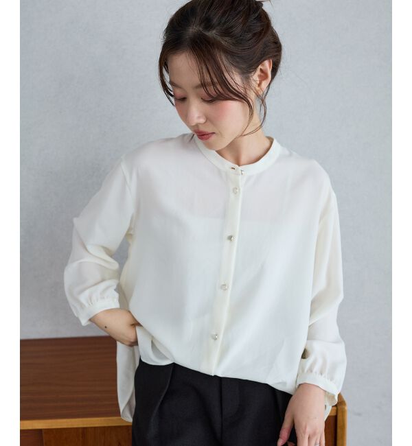  「【大人気再入荷】長袖/2WAYジョーゼットギャザースリーブブラウス」|シャツ・ブラウス|