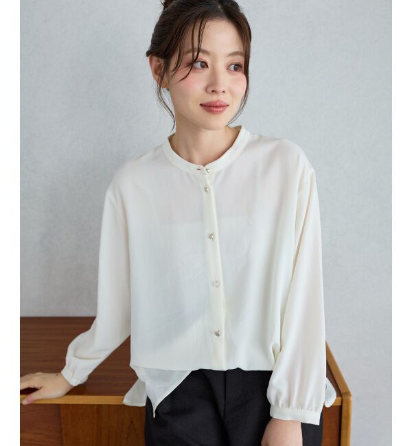  「【大人気再入荷】長袖/2WAYジョーゼットギャザースリーブブラウス」|シャツ・ブラウス|