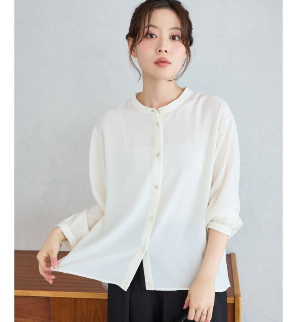  「【大人気再入荷】長袖/2WAYジョーゼットギャザースリーブブラウス」|シャツ・ブラウス|