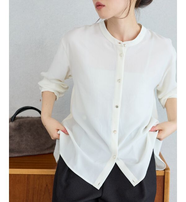  「【大人気再入荷】長袖/2WAYジョーゼットギャザースリーブブラウス」|シャツ・ブラウス|
