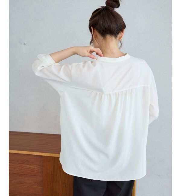  「【大人気再入荷】長袖/2WAYジョーゼットギャザースリーブブラウス」|シャツ・ブラウス|