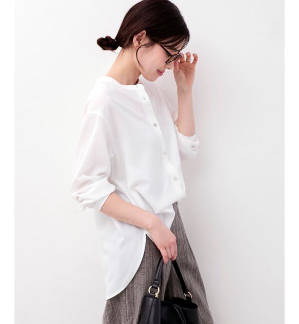  「【大人気再入荷】長袖/2WAYジョーゼットギャザースリーブブラウス」|シャツ・ブラウス|
