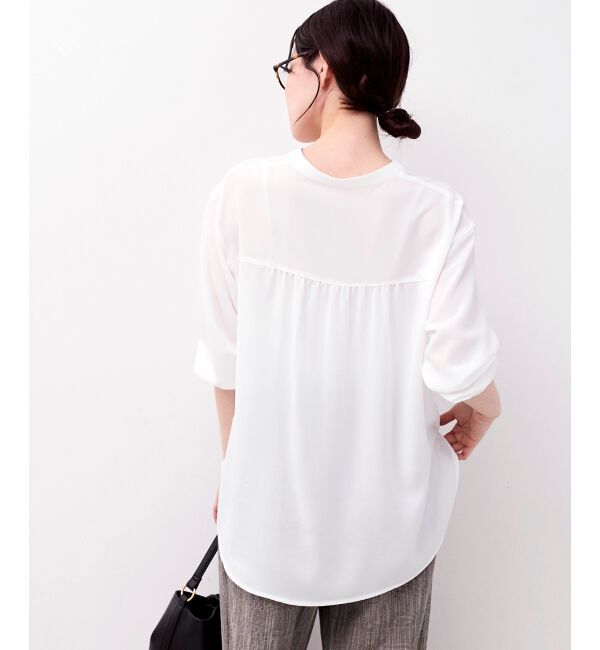  「【大人気再入荷】長袖/2WAYジョーゼットギャザースリーブブラウス」|シャツ・ブラウス|