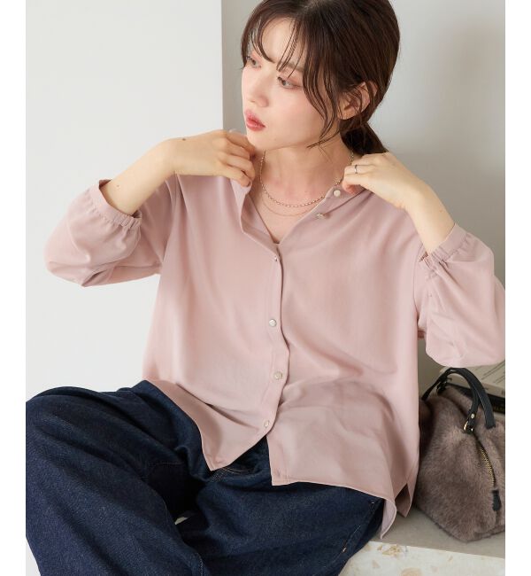  「【大人気再入荷】長袖/2WAYジョーゼットギャザースリーブブラウス」|シャツ・ブラウス|
