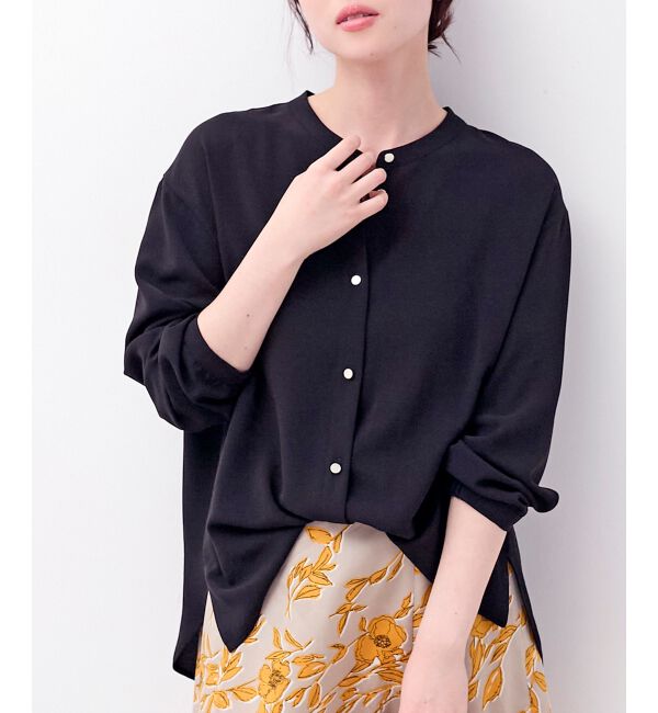  「【大人気再入荷】長袖/2WAYジョーゼットギャザースリーブブラウス」|シャツ・ブラウス|ブラック