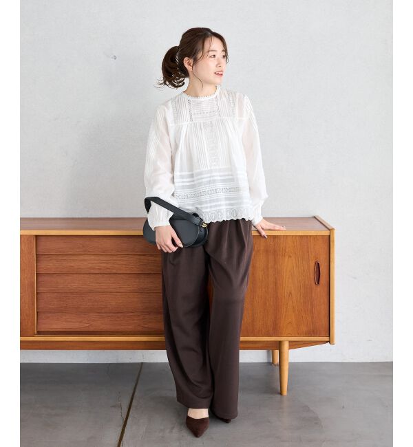  「Fanakaスカラップ刺しゅうリバーレースブラウス」|シャツ・ブラウス|
