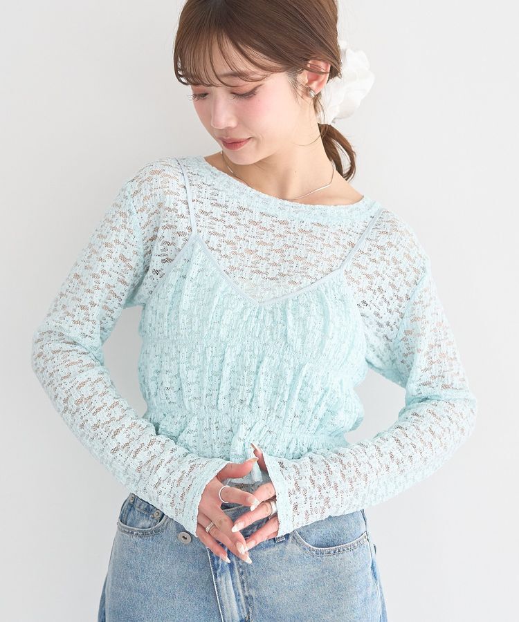 earth music&ecology「SET2点カットレースプルオーバー＋ビスチェ」|Tシャツ・カットソー|