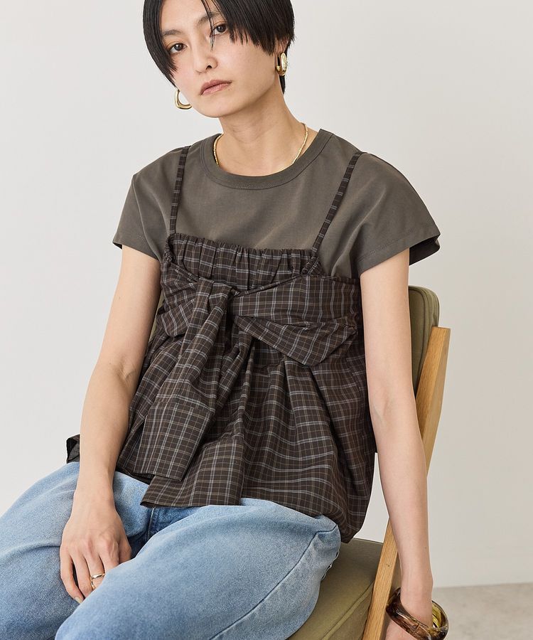AMERICAN HOLIC「【2点セット】ノースリーブTシャツ＋ビスチェ」|Tシャツ・カットソー|