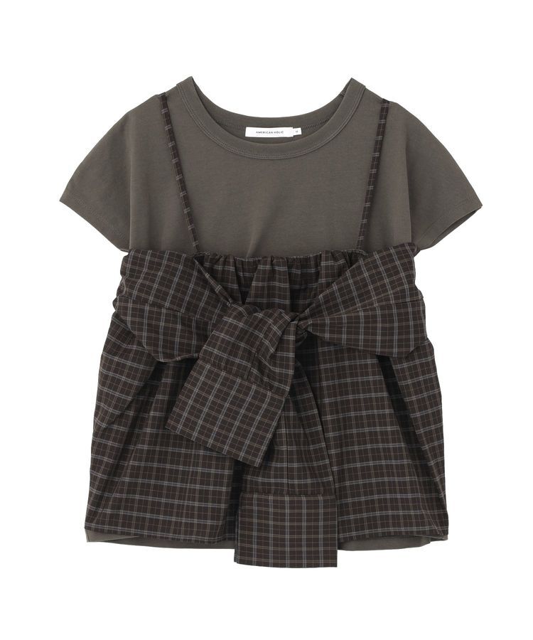 AMERICAN HOLIC「【2点セット】ノースリーブTシャツ＋ビスチェ」|Tシャツ・カットソー|