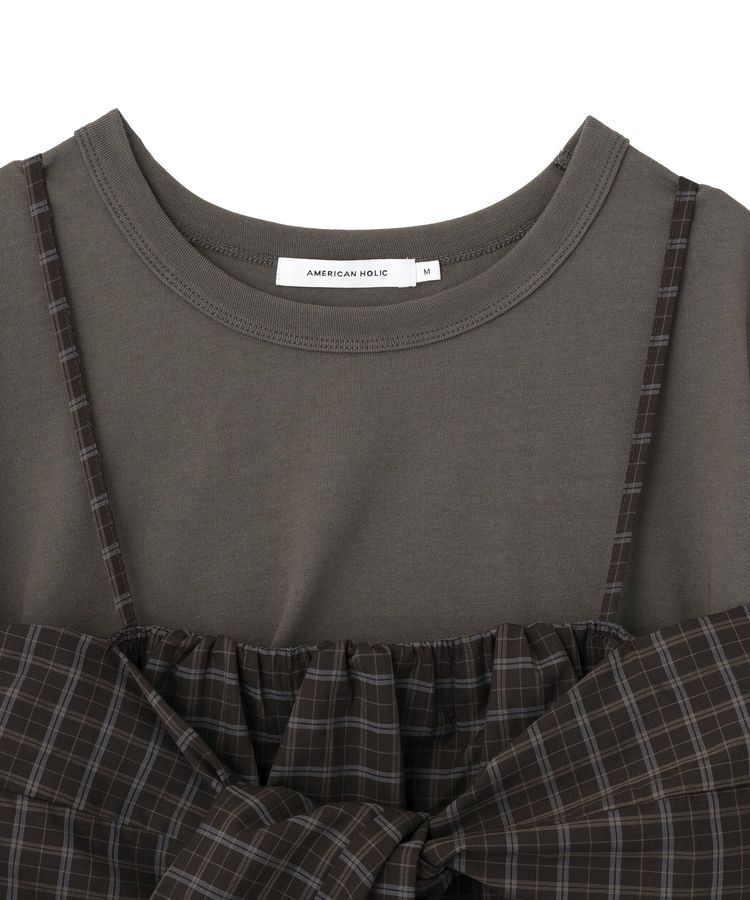AMERICAN HOLIC「【2点セット】ノースリーブTシャツ＋ビスチェ」|Tシャツ・カットソー|