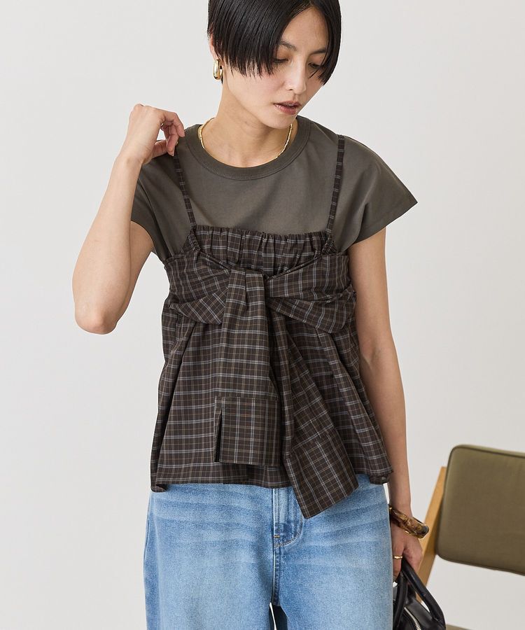 AMERICAN HOLIC「【2点セット】ノースリーブTシャツ＋ビスチェ」|Tシャツ・カットソー|