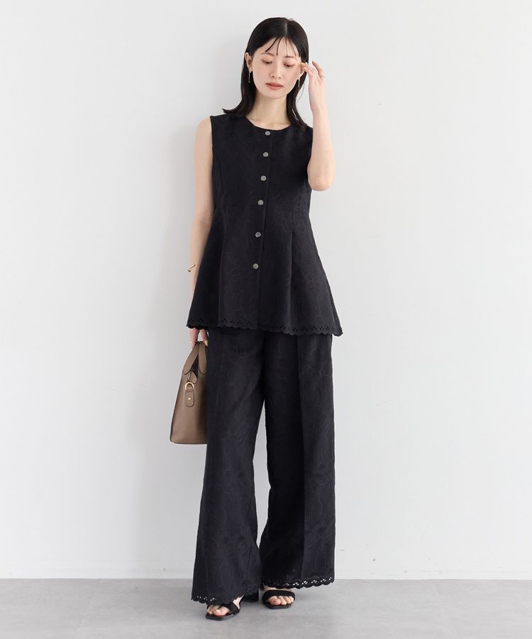 YECCA VECCA「刺繍ワイドパンツ」|その他|Black
