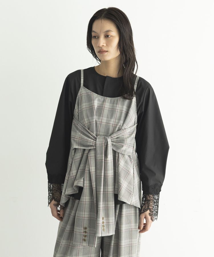 GARAGE OF GOOD CLOTHING「【日本製】チェックジャケットスリーブビスチェ」|ベスト・ジレ|