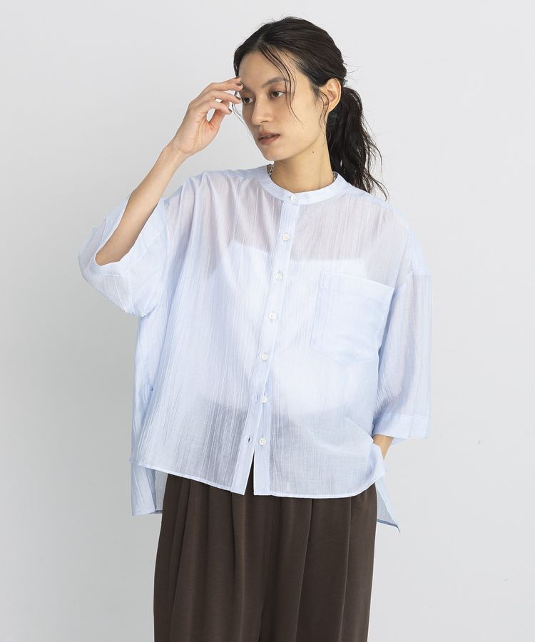 GARAGE OF GOOD CLOTHING「シアー７分袖ブラウス」|シャツ・ブラウス|