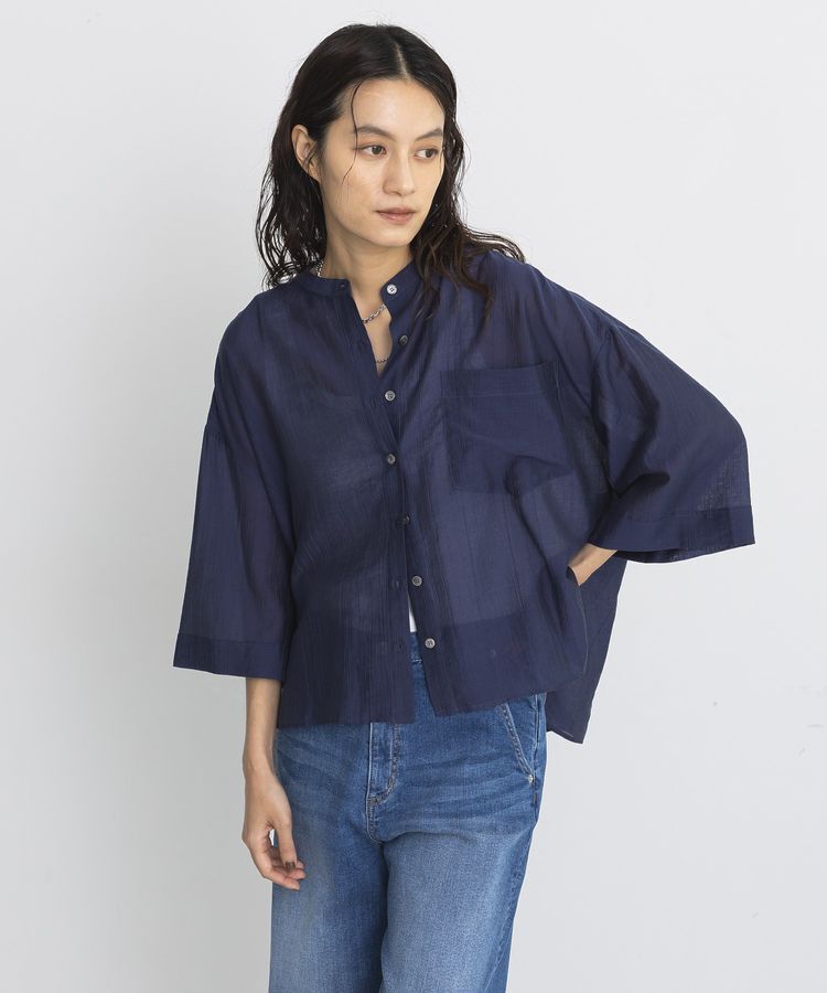 GARAGE OF GOOD CLOTHING「シアー７分袖ブラウス」|シャツ・ブラウス|