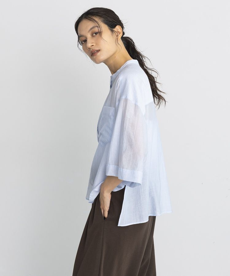 GARAGE OF GOOD CLOTHING「シアー７分袖ブラウス」|シャツ・ブラウス|