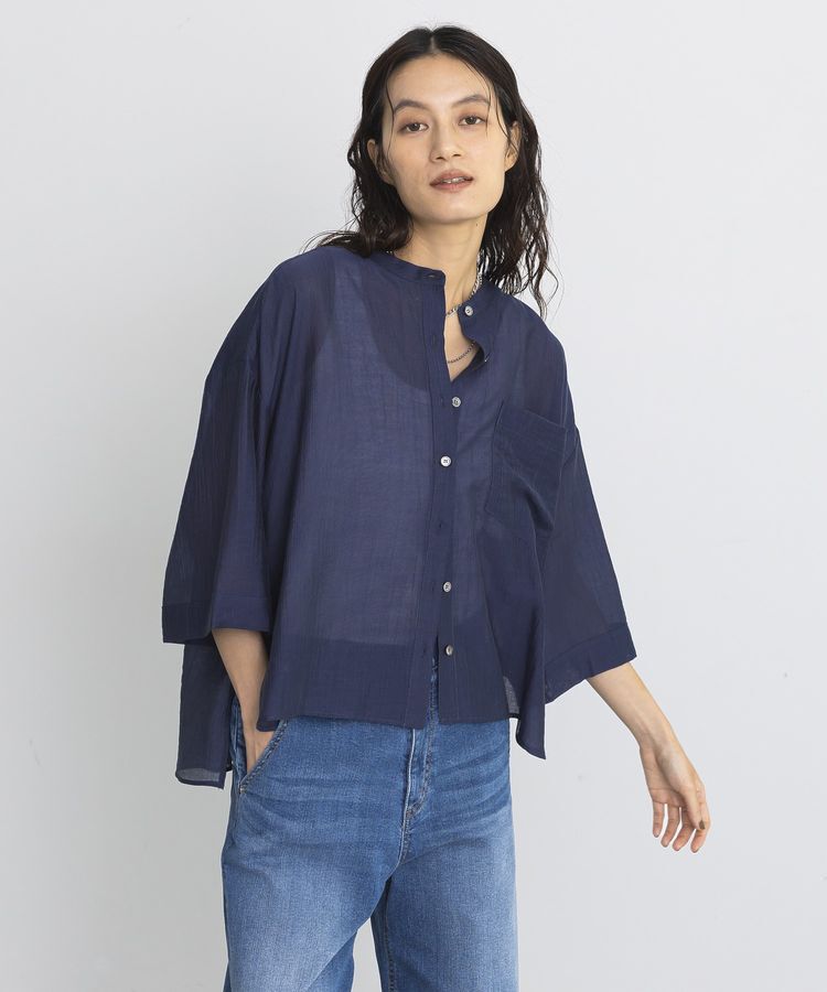 GARAGE OF GOOD CLOTHING「シアー７分袖ブラウス」|シャツ・ブラウス|