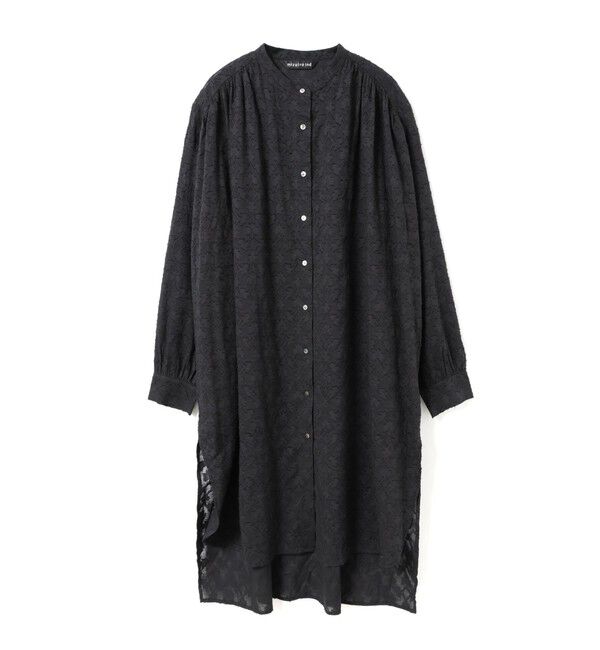 mizuiro ind「mizuiro ind ジャカードギャザーショルダーワンピース」|ワンピース|ブラック